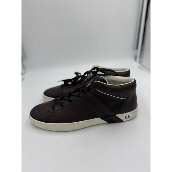 Men's Louis Vuitton Brown Leather Damier Sneakers US 8.5 - Picture 1 of 6